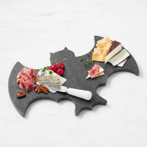 Gothic Bat Cheese Board - Mini Charcuterie Board with Knife Set - Small Cutting Board & Serving Tray for Halloween Decoration & Party Favor
