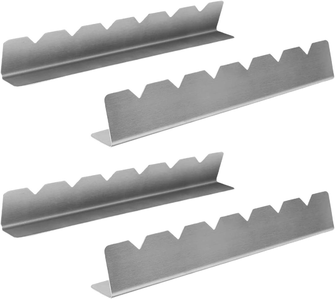 4Pcs/Set Skewer Holder -slip Stainless Steel Heavy Duty Long BBQ Tools Food Grade Barbecue Grilling Shish Kabob Rack Outdoor 12 In