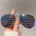 grinderPUNCH 2Pack Bulk USA America Glasses - American Flag Aviator Sunglasses - Assorted Colors