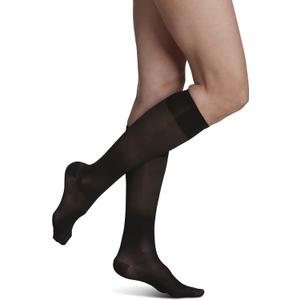 SIGVARIS Women's Sheer Fashion Closed Toe Calf Height - 15-20mmHg Weight Compression Hose - Lightweight & Breathable in Soft Stretch Fabric for Comfortable Everyday Wear