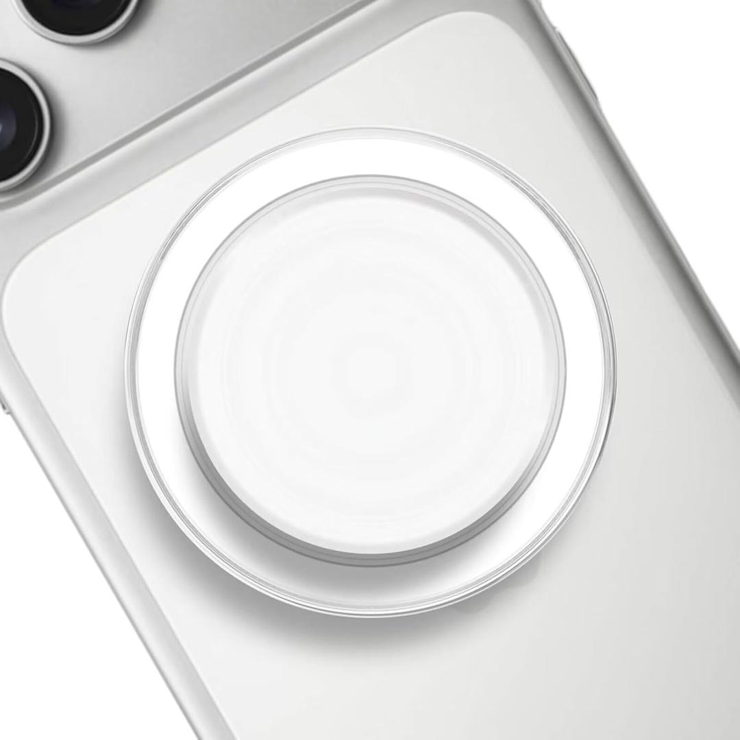 Transparent Magnetic Phone Grip Compatible with MagsafeCollapsible Mobile Phones Stand Holder for Smartphone Tablet Cell Phone Accessory - Clear Frosted