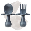 2 Pack Grabease Baby & Toddler Utensils - Spoons & Forks - BPA-Free & Phthalate-Free, Cutlery Set for Baby & Toddler (Teal)