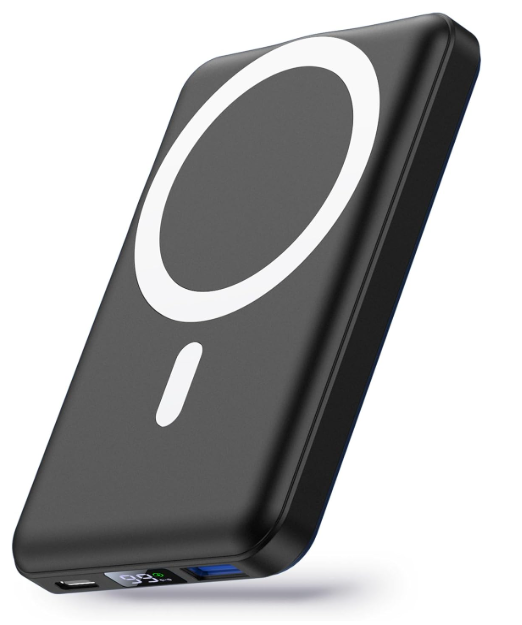 Wireless Power Bank, Yiisonger Slim 10000mAh Magnetic Portable Charger 22.5W PD Fast Charging, Mini Mag-Safe Battery Pack QC3.0 LED Display USB-C Compatible with iPhone 13&12/ Pro Max/Pro/Mini (Black)