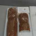 Warm Brown Ribbed Flameless Pillar Candles with Remote, Real Wax Flickering Battery LED Candles Christmas Decor Gift Set of 2