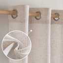 MIULEE Natural White Linen Curtains 72 Inch Length for Bedroom Living Room, Soft Thick Linen Textured Window Drapes Semi Sheer Light Filtering Grommet Top Burlap Look Farmhouse Decor, 2 Panels