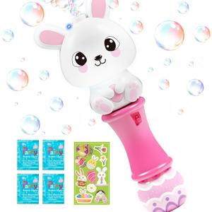 SpringFlower Bubble Blower Wand,Bubble Maker with LED Light-Up Effect for Kids,Bubble Toy for Basket Stuffers Fillers, Easter Basket Essentials, Easter Eggs Hunt