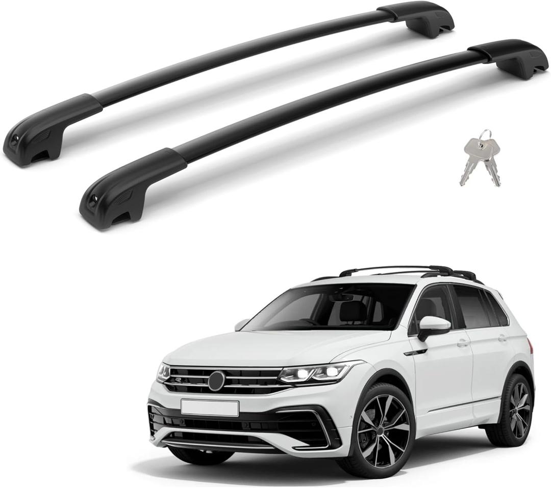 300LBS Lockable Roof Rack Cross Bars for 2018-2026 Tiguan (Not for Limited) & Taos 20222026, Heavy Duty Aluminum Crossbar for Cargo Luggage Kayak Bicycles Canoe, 2 Pcs