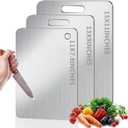 Titanium Cutting Board Set of 3, 100% Pure Titanium Cutting Boards for Kitchen, Upgrade Double Sided Food-Grade Chopping Board for Meat Cheese Vegetable