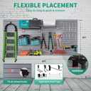 FRAYSCENT Slat Wall Paneling Garage Slat Wall Storage Systems Slatwall Panels Power Tool Organizer Wall Mount, PVC Garage Storage & Organization Products Slate Board (Grey, 4ft x 8ft with 15 Hooks)