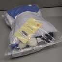 2 x Girls Halloween Costume Kids Blue Dress White Apron with Plush Rabbit Bow Hair Band Socks (7-9year)