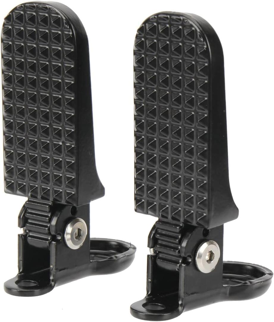 Taicle 1 Pair Foldable Bike Rear Pedals, Quick Release Aluminum Alloy Foot Pegs, Non-Slip Footrests for Mountain, City, E-Bikes & Folding Bicycles (Black and Silver)