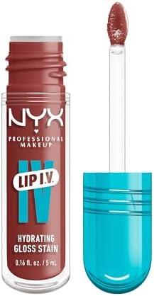NYX Professional Makeup Lip IV Hydrating Glossy Lip Stain with 12HR Hydration - Hydra Honey (Brown)