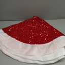 USILAND Christmas Tree Skirt, 48 Inches, Sparkling Red Sequin with White Faux Fur, for Xmas Holiday Home Decorations Christmas Decor (48 Inches)