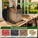 Suet Bird Feeder Outdoor Hanging with 2 Metal Mesh Cages - Attracts Woodpeckers, Finches, Sparrows - Wild Bird Feeder for Garden, Yard Decoration or Gift