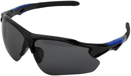 Sleek Wrap-Around Sports Sunglasses, Shatterproof Lenses, Black