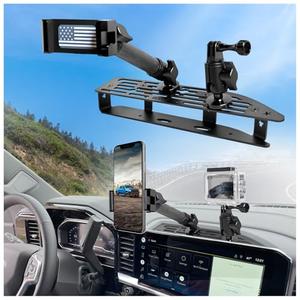 WXRYLYN 2024 2025 Silverado Sierra Metal Dash Platform Phone Mount Phone Holder for 2022-2024 2025 2026 Silverado&Sierra Cell Phone Holder Dash Phone Mount 2024 Silverado Dash Mount