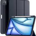 iBabyface Case for iPad Pro 11 Inch Case (M5 2025/M4 2024 5th Gen) Slim Trifold Stand Hard Back Shell Supports Pencil Pro and Pencil(USB-C) Durable Protection,Black