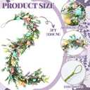 Suncalla 5 ft Easter Garland Decorations Easter Egg Garland with Lavender Flower Spring Decorations for Mantel Fireplace Indoor Wedding Party Stairs Table Home Decor