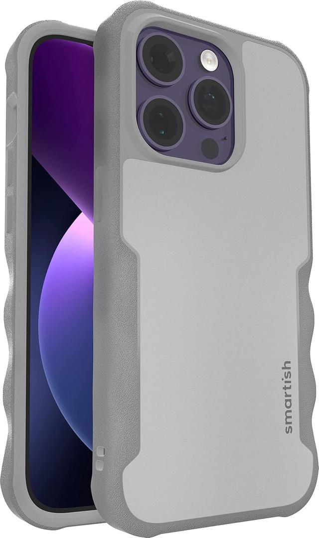 Smartish iPhone 14 Pro Protective Magnetic Case - Gripzilla Compatible with MagSafe [Rugged + Tough] Heavy Duty Grip Slim Cover w/Drop Tested Protection for Apple iPhone 14 Pro - Gray Area