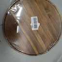 Round Wood Tray, Acacia Wooden Decorative Serving Tray for Coffee Table and Home Decor, Wooden Appetizer Charcuterie Board for Kitchen Countertop (13.8 inch)