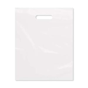 Purple Q Crafts Large Plastic Bag with Die Cut Handle Bag 18"x18" White Plastic Merchandise Bags 50 Pack for Retail, Gifts, Trade Show and More