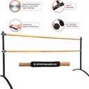Artan Balance Portable Ballet Barre, Freestanding Height-Adjustable Bar for Home or Studio, Single or Double, Kids and Adults, 5FT Double, Black