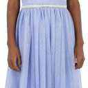 Speechless Girls Sleeveless Scoop Neck Tulle Midi Dress with Embellished Waist (7, Periwinkle)