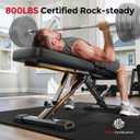 FLYBIRD WB5 Weight Bench, ASTM-Certified 800LBS Adjustable Weight Bench Workout Bench Foldable for Home Gym, 90 to -30 FID and 30in Extended Backrest for Bench Press Strength Training Exercise, 46x13x48.5 Inches