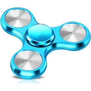 Fidget Spinner for Adults, Ultra Durable Metal Silent Fidget Spinners, Sensory Fidget Toys with Stainless Steel Bearings, ADHD Autism Anxiety Stress Relief, Easter Basket Stuffers Gifts for Adults (Sky Blue)