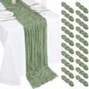 6 Pack Cheesecloth Table Runner - 17x108 Inch Sage Green Boho Gauze Cheese Cloth Table Runners for Baby Bridal Shower Decoration Wedding Party Summer Garden Farmhouse