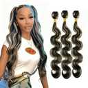 Highlight Honey Blonde Bundles Human Hair 28 30 32 Inch P1B27 Body Wave 3 Bundles 150G Human Hair Brazilian Virgin Remy Hair Extensions Quick Weave For Women