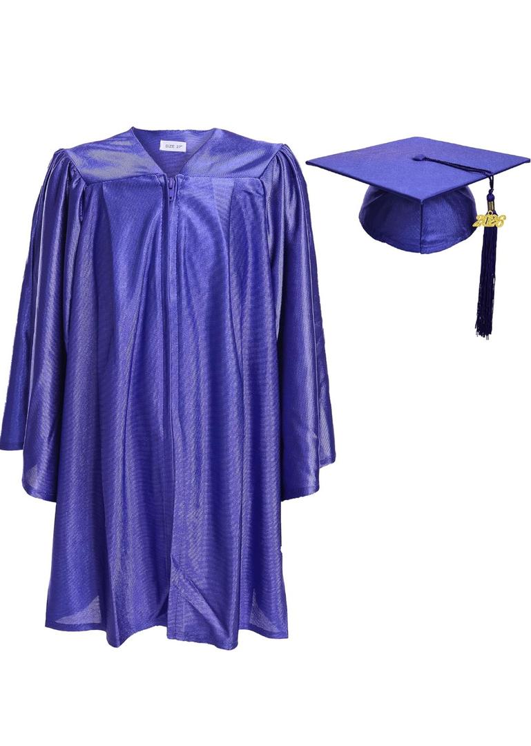 Newrara Unisex Shiny Kindergarten Graduation Gown Cap with Tassel 27