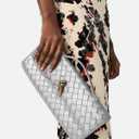 NEWBELLA Handwoven Women's Clutch Purse, Crossbody Bag with Adjustable Strap for Evening & Casual Use