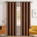MIULEE Blackout Curtains for Bedroom Living Room Thermal Insulated Room Darkening Mocha Grommet Top Solid Light Blocking Drapery Set of 2 Window Panels 52 x 72 Inches, Cappuccino Brown