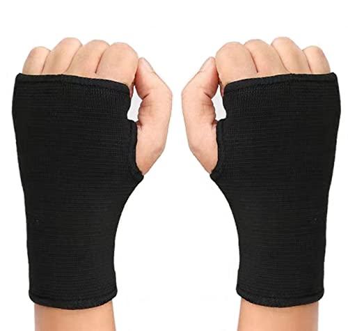 JUSDIQIR Palm Brace Wrist Support Sleeves (1 Pair), Everyday Use Wrist Brace, Compression Carpal Tunnel for Wrist Pain Relief, Fitness Gloves, Sports Glove, Wrist Brace for Men and Women (M, Black)