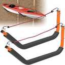 KOMOHOM 26" Kayak Wall Mount Storage Rack with Foam Padding - 150lb Capacity, Includes Elastic Rope & Hooks - Versatile for Indoor/Outdoor, Garage, Dock, Canoe & Paddle Board Storage