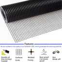 Hardware Cloth 1/2inch Black Vinyl Coated Wire Mesh 24" x 100' Welded Wire Fencing AWG17,PVC Coating Chicken Wire Fence,Welded Wire Mesh Roll for Garden Guard Fence Poultry Cage Net Fencing