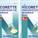 Nicorette Nicotine Gum Stop Smoking Aid, 4 mg, White Ice Mint Flavor - 100 Count (Pack of 2)