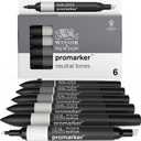 Winsor & Newton ProMarker Set, 6 Count, Neutral Tones