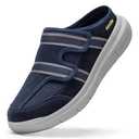 Mens Wide Slippers with Arch Support Breathable Adjustable House Slippers Mules‌ Orthopedic Indoor Walking Shoes Slip On Clog for Plantar Fasciitis Size 12 W