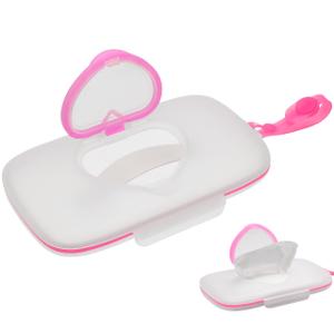 Baby Wipes Dispenser for Travel Diaper Wipe Case for Cars Outdoor Portable Refillable Pouch Diaper Holders Baby Travel Essential Container (Pink)