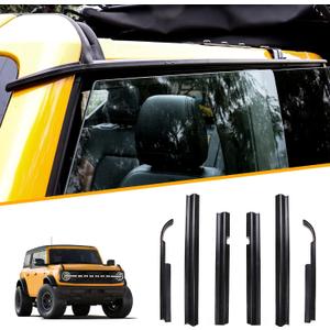 Window Visor Rain Guard Compatible with Ford Bronco 2021 2022 2023 2024 2025 Accessories 4 Door, Side Window Deflectors Shield Wind Guard, 6pcs