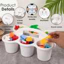 4 pack Classroom Caddy for School,Cup Caddy For Drink | 6 Cups Plastic Pencil Holder,Art Supply Caddy Organizer With Handle,White