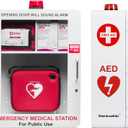 Emergency Medical Station – Wall Mount Cabinet for AEDs, Naloxone, Bleeding Control & First Aid Kits – Public Space Storage Solution – White, Large (AED & Accessories Not Included)