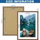 Hongkee 20x28 Picture Frame Set of 2, Rustic Black Wood Style - Display 16x24 Picture with Mat or 20 x 28 Poster without Mat, Wall Mounting Horizontal and Vertical