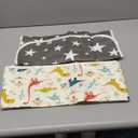 2Pcs Diaper Changing Pads for Baby, Dinosaur Change Mat, 3Layers Waterproof Change Pad Foldable Absorbent Mats for Women, Reusable Incontinence Underpads for Patient 24''x30'' (Dinosaur Black Star)