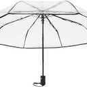 REPEL Automatic Rain Umbrella, Clear Foldable Travel Umbrella Windproof Portable Umbrella for Outdoor Wedding Dating Camping