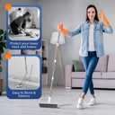 Floor Scrub Brush with Long Handle, Heavy Duty Hard Bristle Tile Scrubber for Cleaning Shower, Wood Floors, Concrete, and Garage  Stiff Bristle Floor Brush