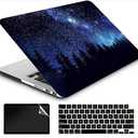 AMCJJ Compatible with MacBook Air 13 Inch Case 2017 2016 2015 2014 2013 2012 2011 2010 Release A1466/A1369, Plastic Hard Shell Case & Keyboard Cover & Screen Protector - Forest Night Sky