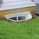 Vercraft 41"L x 18"W Basement Window Well Covers with Mounting Clip Heavy-Duty Clear Polycarbonate Egress Window Cover Outside All-Weather Against Debris UV Resistant Protects Tear-Resistant